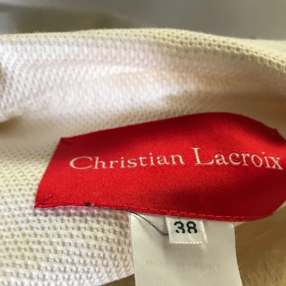 CHRISTIAN LACROIX Jkt Off Wht Creme Embroidered 6 - Picture 5 of 8